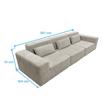 sofá modular horizon 3 plazas ambiente cotas