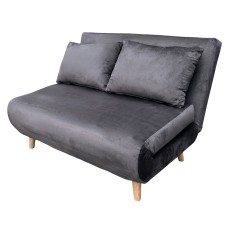 Sillón Cama 2 Plazas Nórdic Duo Velvet Gris Oscuro 118 cm