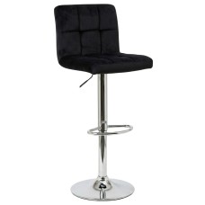 Taburetes Cocina Regulables Zenit Acolchado Velvet Negro 88-108 cm