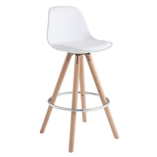 Taburetes Cocina Nórdica Bistro Blanco y Roble 100 cm