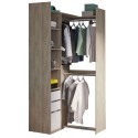 Vestidor Esquinero Swing 3 Cajones Roble Kronberg Y Blanco  200X218 cm
