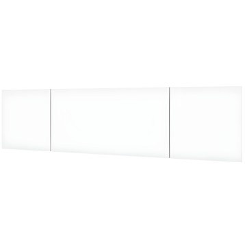 Cabecero tapizado blanco con divisiones verticales grises vista frontal