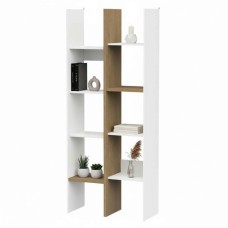 Estantería Librería Alta Acces Roble Hamilton Y Blanco Mate 76x183x33 cm