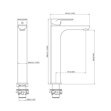 Grifo para Lavabo Alto Monomando Misisipi Cromado