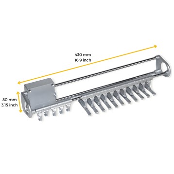 Corbatero extraíble en aluminio con 14 ganchos