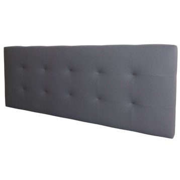 Cabecero tapizado gris oscuro con diseño acolchado y panel rectangular de gran tamaño