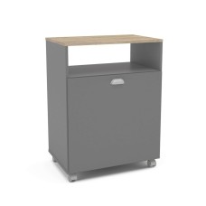 Mueble Auxiliar Lavandería Con Ruedas en color Gris 80x61 cm