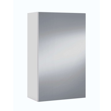 Armario de pared con puerta espejo y lateral blanco acabado gris