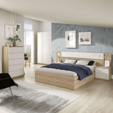 Dormitorio Matrimonio Estilo Nórdico Pack Muebles Alba II 150x190 cm