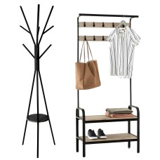 Mueble Recibidor Pie Negro Roble