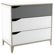 Cómoda Juvenil Genius 3 Cajones Color Blanco y Gris 76x78 cm