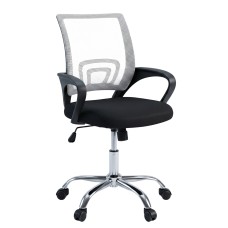 Silla oficina Vita giratoria negra y blanca con refuerzo lumbar