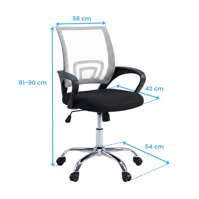 silla vita blanco y negro cotas