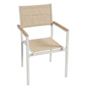 Silla Exterior Mallorca Apilable Color Blanco y Beige