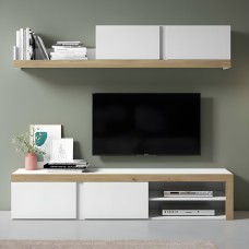 Mueble de salón Fly color blanco y naturale 180 cm