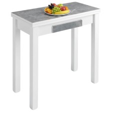 Mesa Cocina Extensible Bleca Color Blanco y Mármol 80x76x40-80 cm