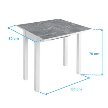 mesa cocina bleca mármol cotas