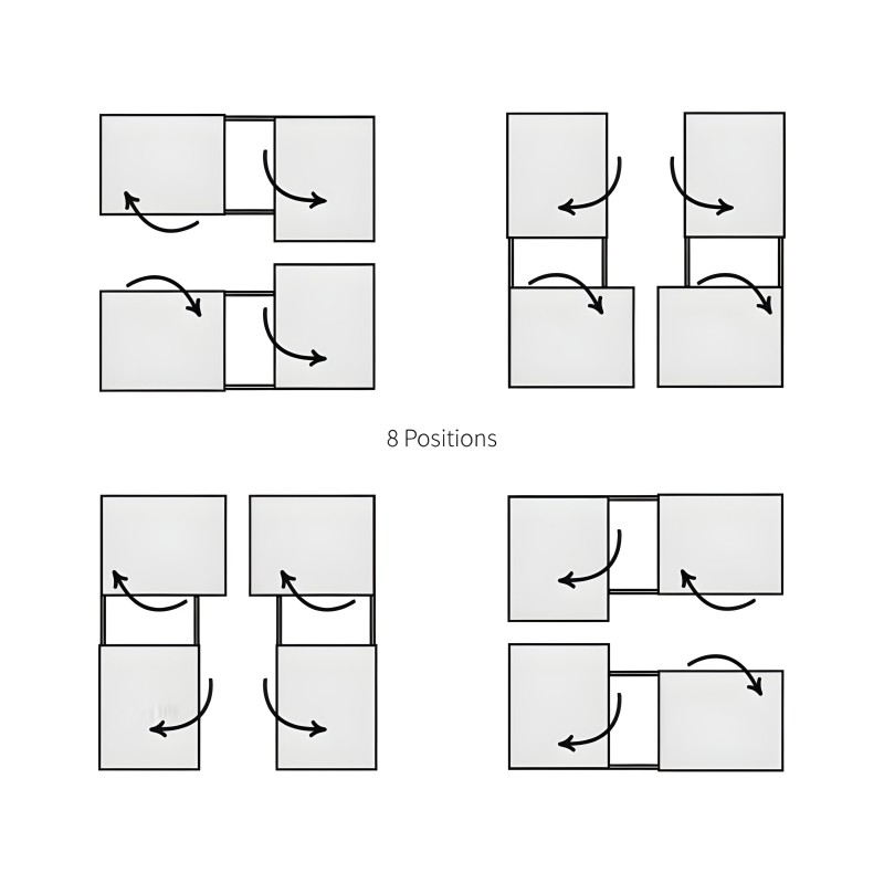 Mueble modular suspendido con 8 posiciones de configuración