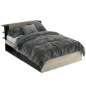 Cama De Matrimonio Life color roble Kronberg y negro mate 140/135x190/200