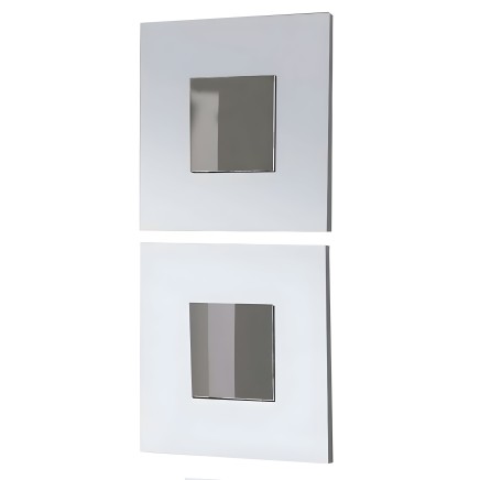 Espejo de pared cuadrado con marco gris claro