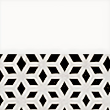 Detalle de tapicería con patrón geométrico en blanco y negro de rombos y formas hexagonales