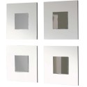Set de 4 Espejos de Pared Lupe Estilo Moderno Color Blanco 45x45x2 cm
