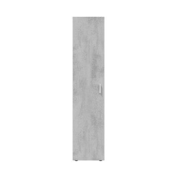 Armario vertical estrecho efecto cemento gris con puerta y tirador metálico