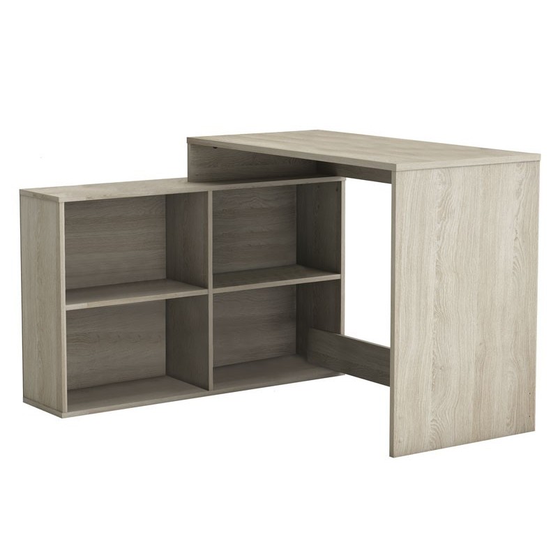 Mesa escritorio con estanteria baja Roble Shannon 112 cm Mesa escritorio con estanteria baja Roble Shannon 112 cm