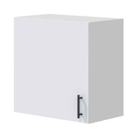 Mueble colgante blanco con puerta y tirador negro vista de frente