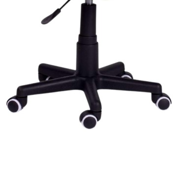 Base de silla de escritorio negra con ruedas y cilindro neumático ajustable vista frontal