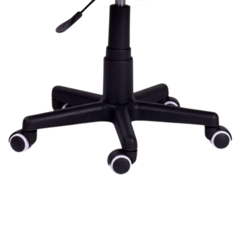 Base de silla de escritorio negra con ruedas y cilindro neumático ajustable vista frontal