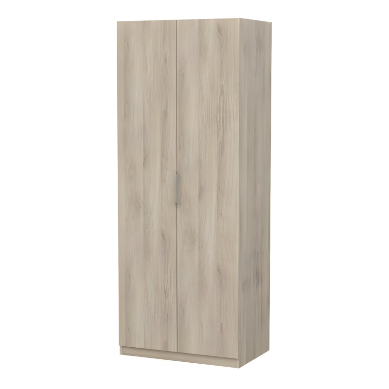 Armario de dos puertas en madera clara estilo nórdico con acabado roble blanqueado