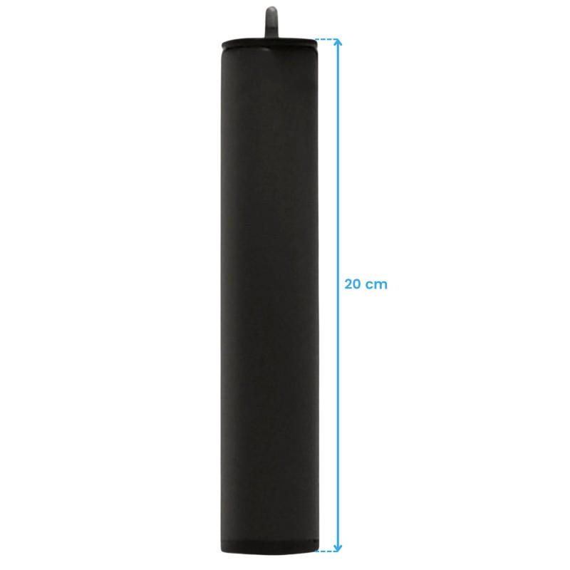 Pata cilíndrica negra con asa superior para mueble