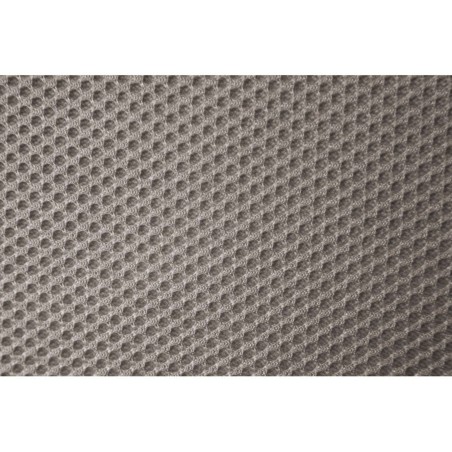 Detalle de tapizado en tela gris con textura de punto y relieve tridimensional