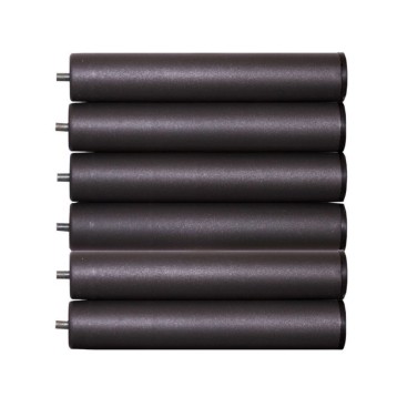 Kit de 6 rodillos cilíndricos negros con tornillos para base de sofá o mueble