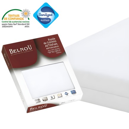 Funda de colchón Aitana Antiacaros color blanco con certificación textil sanitizada y Actifresh