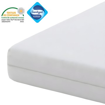 Funda de almohada blanca con tratamiento sanitizado Actifresh y cierre de cremallera