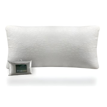 Almohada blanca acolchada rectangular con funda de tela y bolsa de empaque incluida