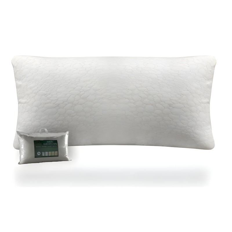 Almohada blanca acolchada rectangular con funda de tela y bolsa de empaque incluida