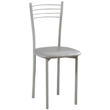 Silla De Cocina Color Gris De Metal Y Poliuretano