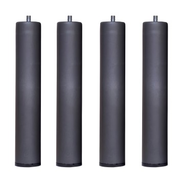 Juego de cuatro patas cilíndricas grises oscuro con tornillo de fijación superior para muebles