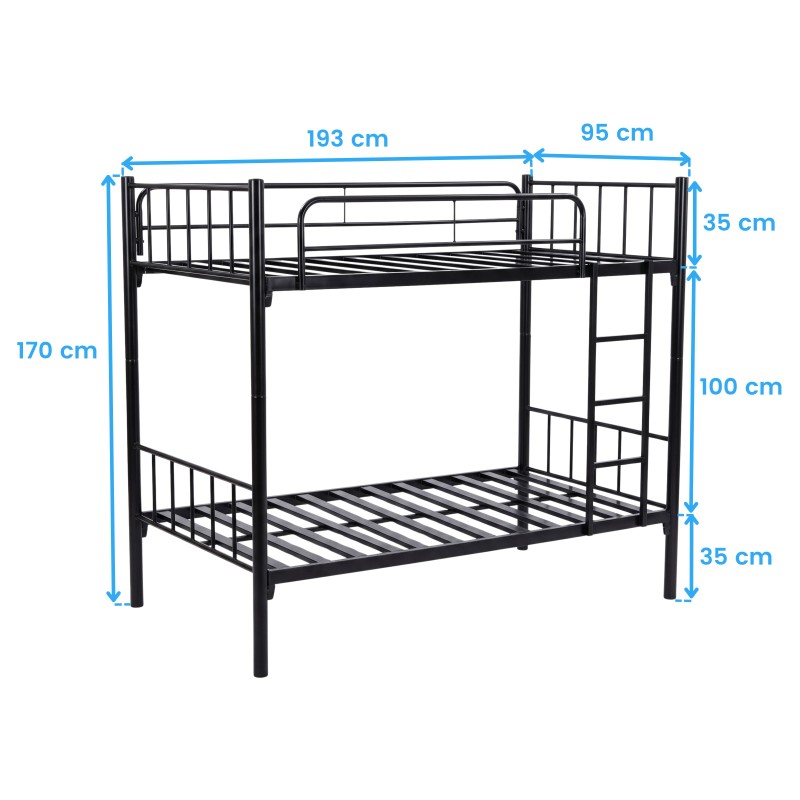 litera metal negro cotas