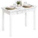 Mesa Cocina Extensible Kitchi Color Blanco y Mármol 80x76x40-80 cm