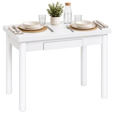 Mesa Cocina Extensible Kitchi Blanco Mate 80x76x40-80 cm