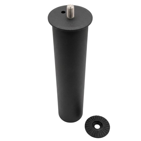Juego de cuatro patas cilíndricas grises oscuro con tornillo de fijación superior para muebles 3