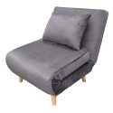 Sillón Cama Individual Nórdic Lite Velvet Gris Oscuro