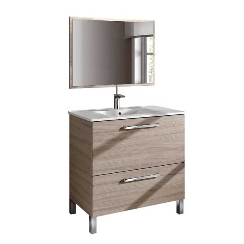 Mueble de aseo con lavamanos y espejo. Nature Mueble de aseo con lavamanos y espejo. Nature