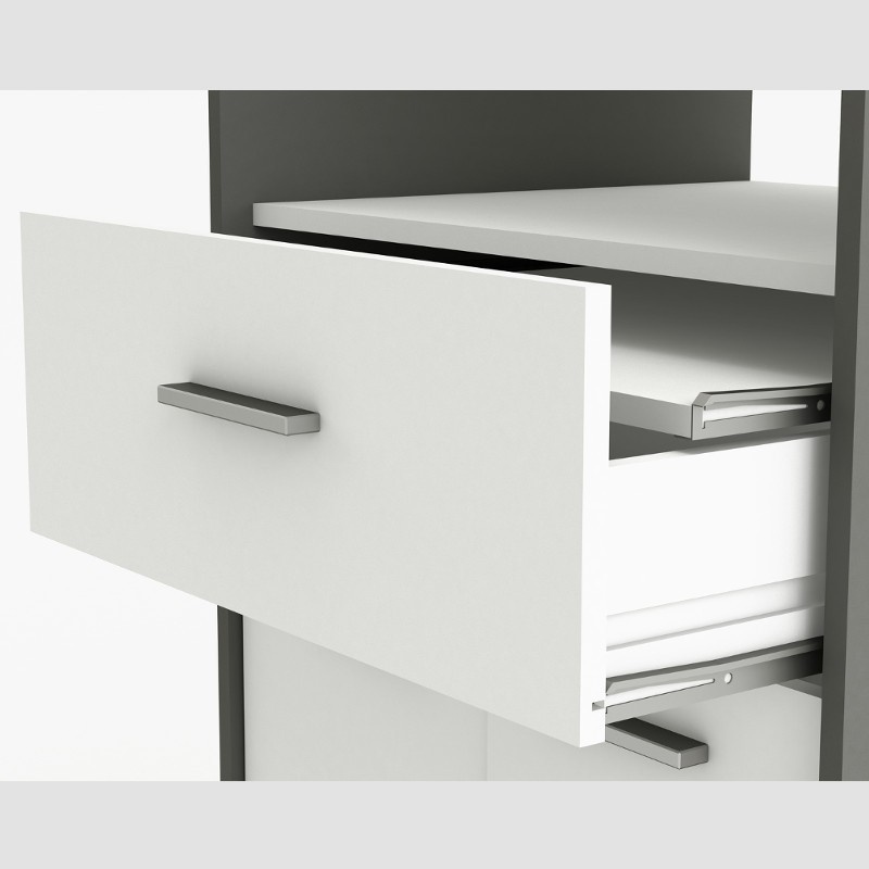 Muebles altos de cocina microondas blanco y gris 180x60 Miroytengo.es