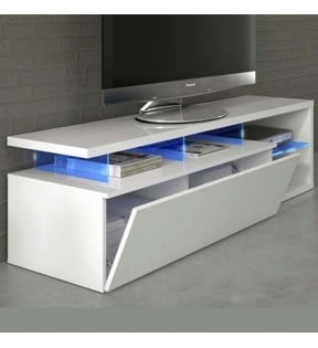 Pack salón Santorini mesa TV+estantería+mesa centro+aparador blanco