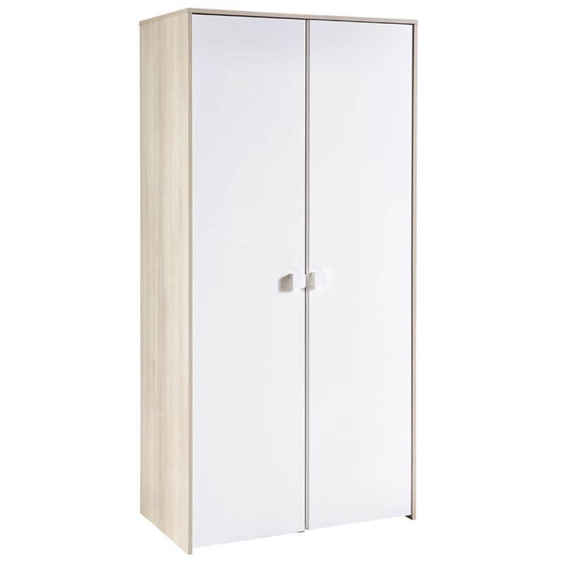 Armario Game 2 puertas color blanco brillo y acacia 89x179x50 cm Armario Game 2 puertas color blanco brillo y acacia 89x179x50 cm